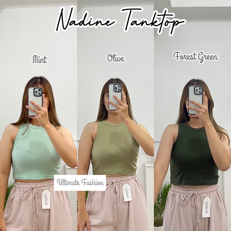 Nadine Tanktop Knit -  Tank Top Crop - Baju Atasan Knit Dalaman Wanita Korean Top Kekinian