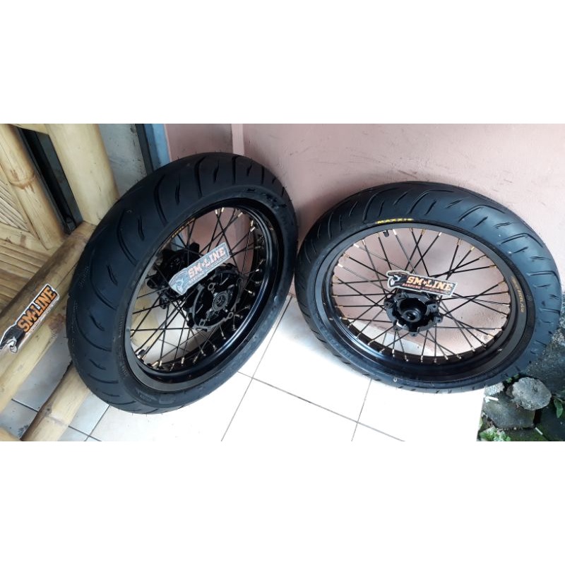 banset supermoto CRF 150 Ban maxxis velg excel takasago