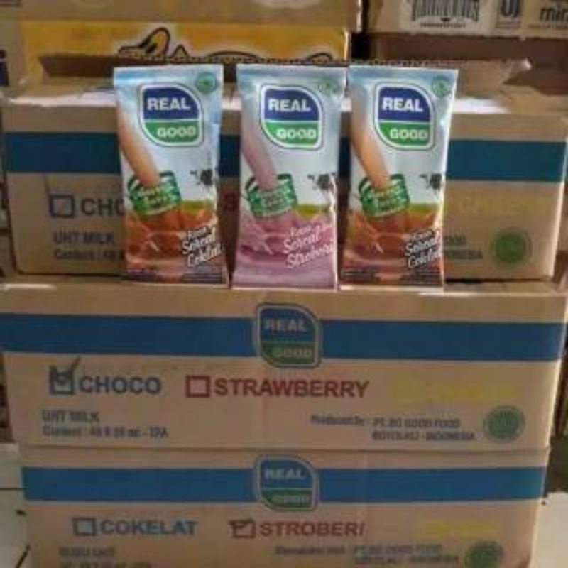 Susu UHT Real Good 1 karton/kotak isi 60pc