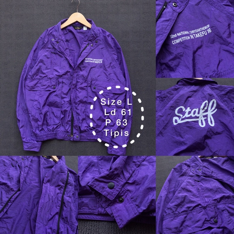 Jaket Thrift Vintage WHICHONE Sudah Cuci Langsung pakai 90s thriftshop bandung thrifting parasut tebal katun thrift shop outer luaran ootd hoodie sweater Harrington-WOS990