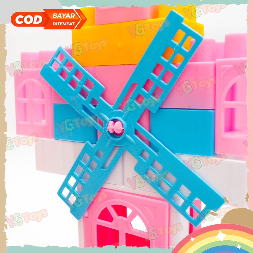 YGtoys Mainan Anak DIY Building Block Balok Susun Rumah Besar Mainan Edukasi Puzzle Blok