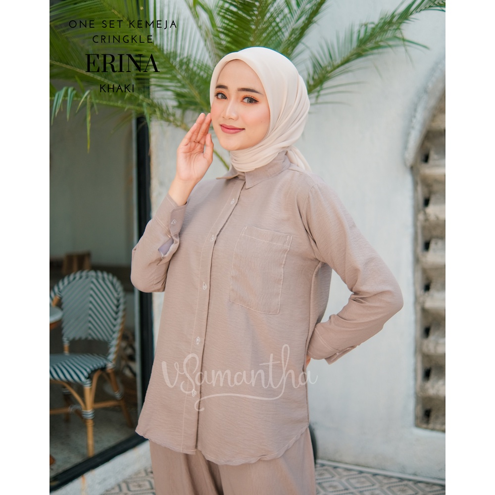 One Set Kemeja Wanita Crinkle Airflow Erina