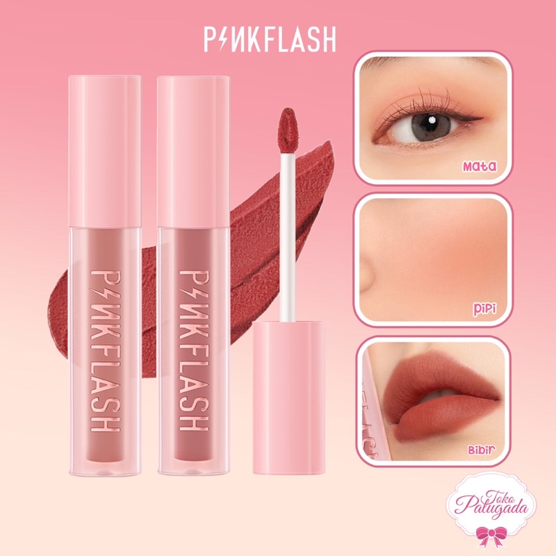 [BISA COD] Pinkflash PinkSweetie Fuzzy Soft Velvet Matte Lip Clay - Lipstick Pinkflash - Pinkflash PF-L16