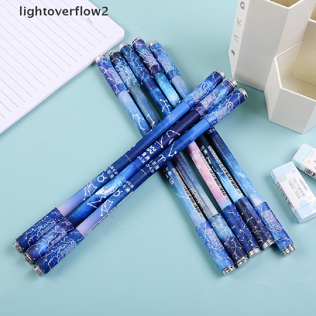 (lightoverflow2) 1pc Pulpen Gel Magnet Dengan Lampu Warna-Warni Untuk Pelajar