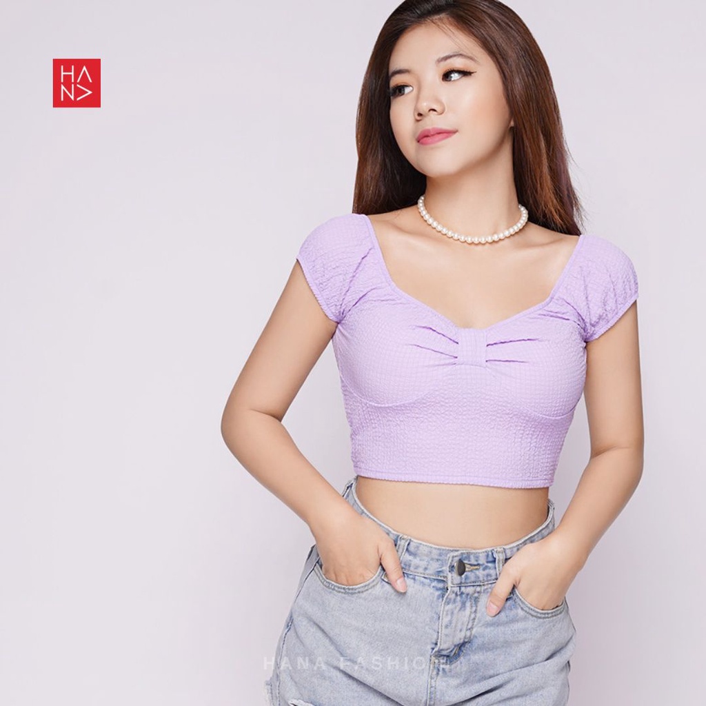 HanaFashion JKT - Haruna Sabrina Crop Top Korean Style - TS532