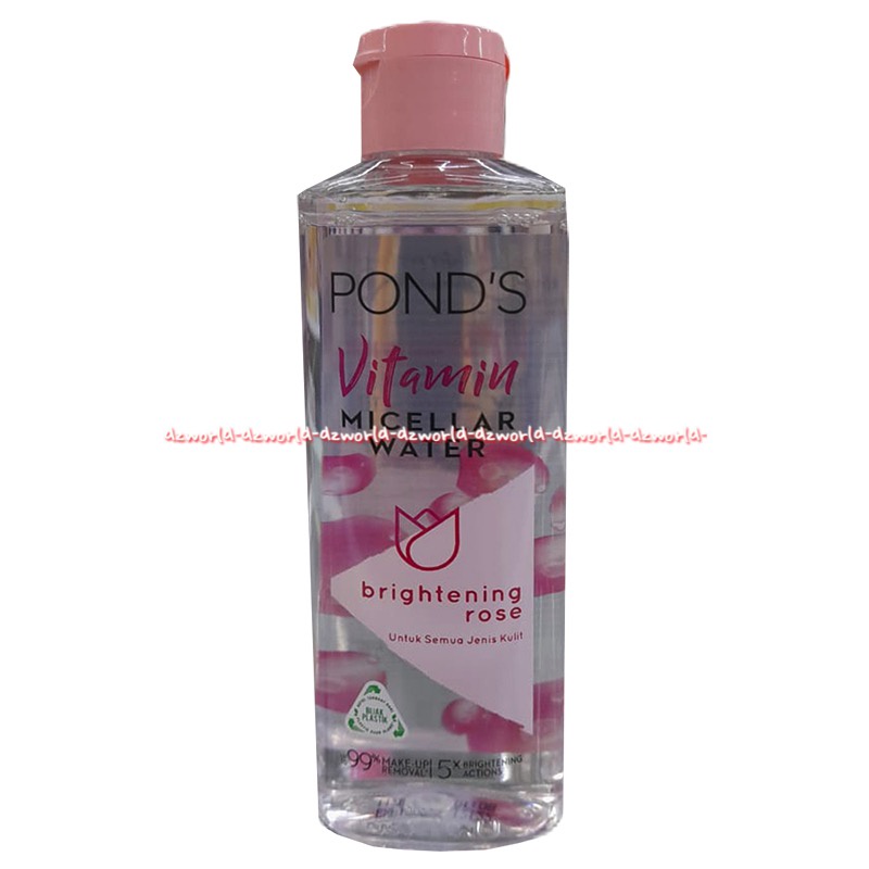 Pond's Vitamin Micellar Water Brightening Rose 100ml Pembersih Make Up Kosmetik Wajah Ponds Pond Micelar Water Make Up Remover