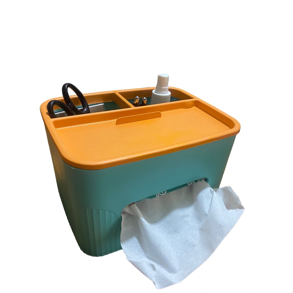 KOTAK TISU SERBAGUNA MULTIFUNGSI KOTAK PENYIMPANAN ALAT TULIS MAKE UP ORGANIZER MEJA TEMPAT KOSMETIK TEMPAT TISU TISSUE