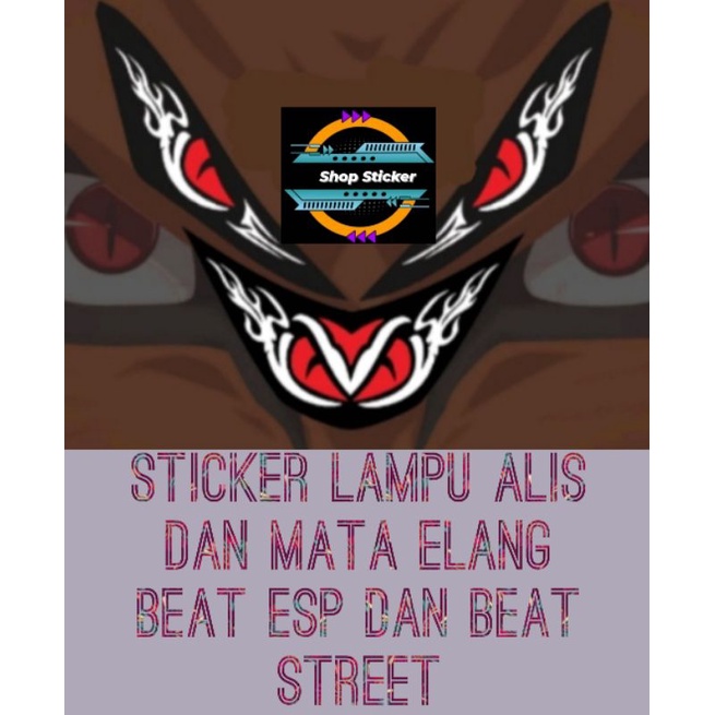 Stiker sticker lampu alis dan mata elang beat street dan beat esp