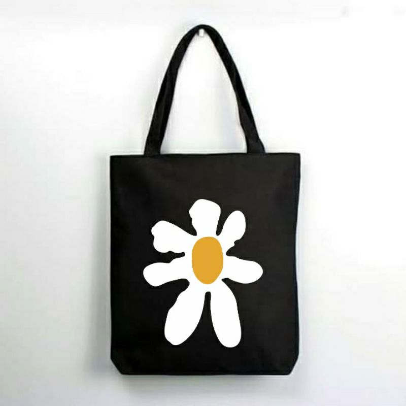 Tas Tote Bag Wanita Daisy White Flower Besar Jimin BTS