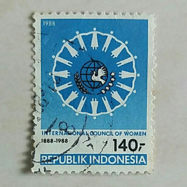 

(AD) Perangko Indonesia 1988 HUT ke 100 International Council of Women Single Set Used