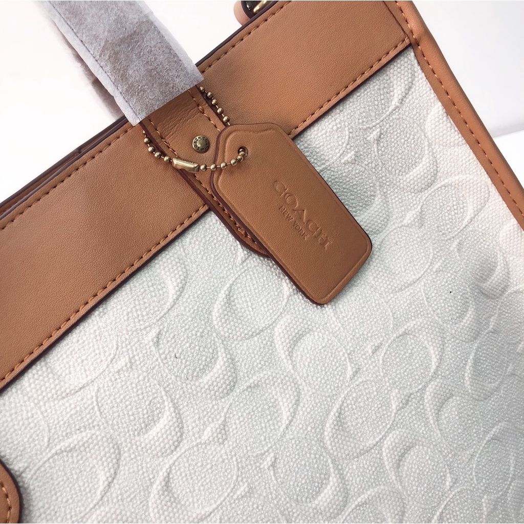 [Instant/Same Day]Coach new 89165 canvas women's embossed Iogo shoulder bag messenger bag handbag   ttb