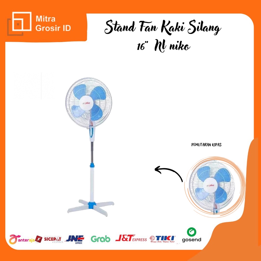 Stand Fan Kaki Silang 16&quot; NL NIKO
