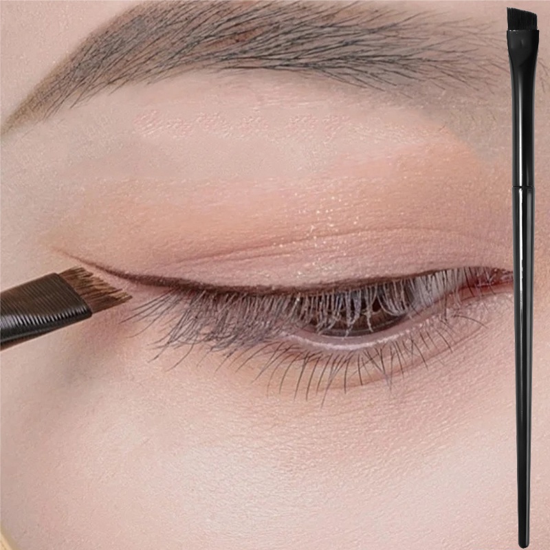 3 Pcs / Set Brush Blending Alis Eyeliner Portabel Model Datar Untuk Makeup