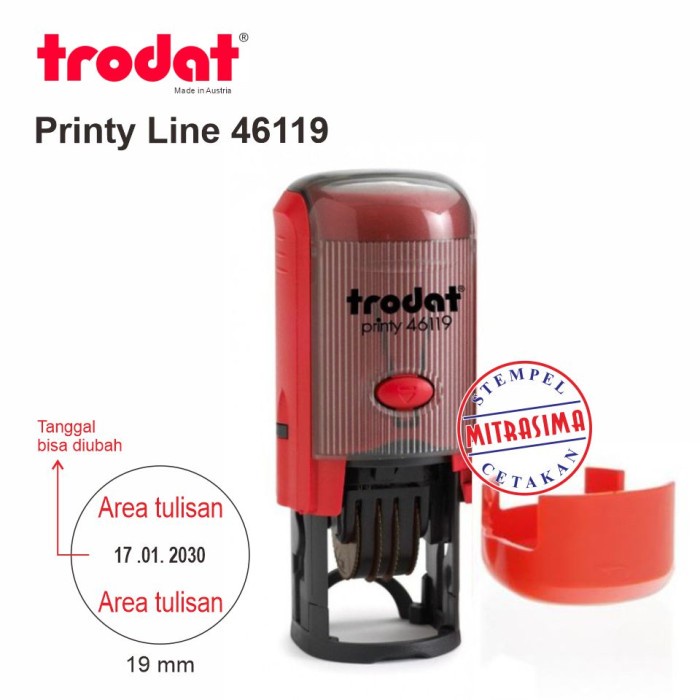 

Lucu Stempel Trodat 46119 ( Model Bulat Dengan Tanggal ) Trendi