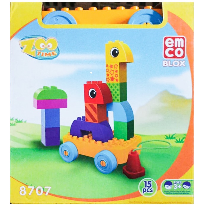EMCO Blox Zoo Time Animal Wagon Mainan Balok (15 pieces)