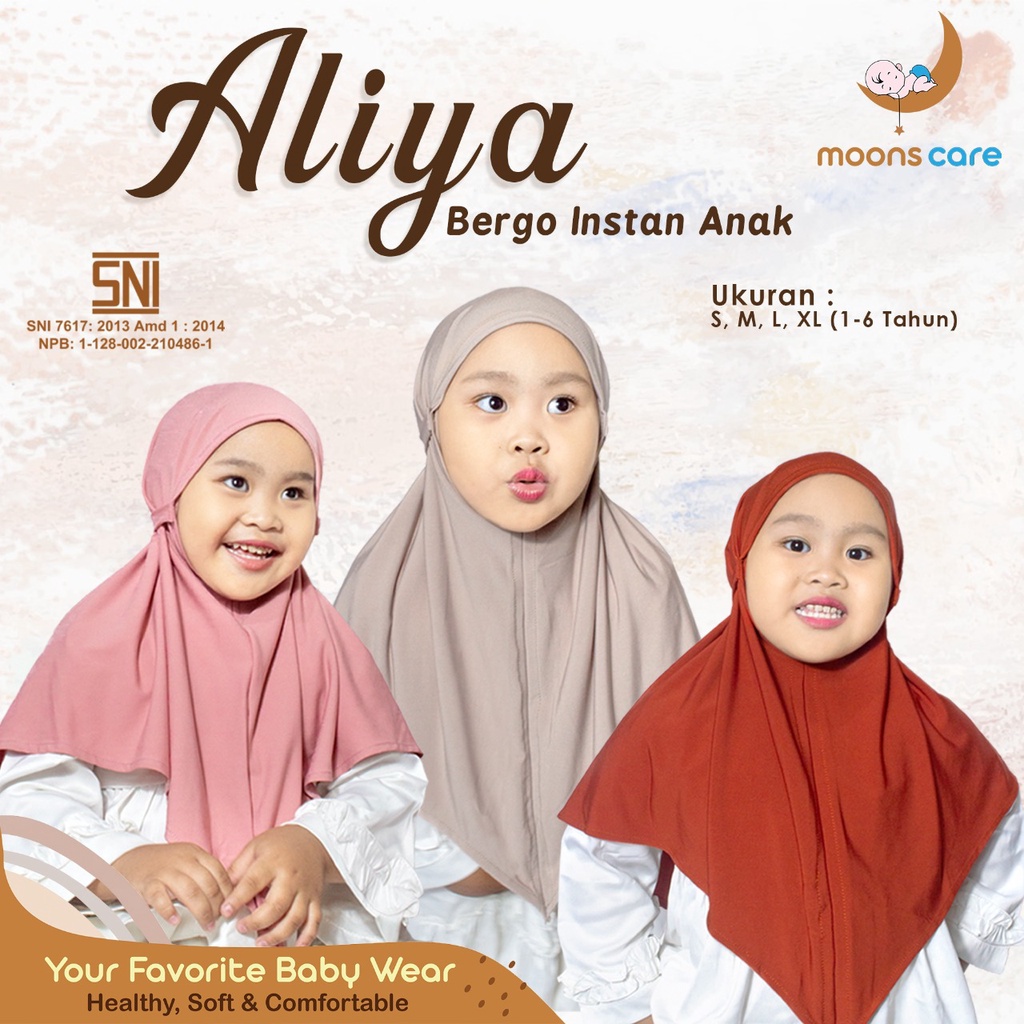 ALIYA BERGO - HIJAB INSTANT - BERGO ANAK JERSEY - HIJAB BERGO - HIJAB ANAK PEREMPUAN - HIJAB BAGUS - DITABABYCOLLECTION