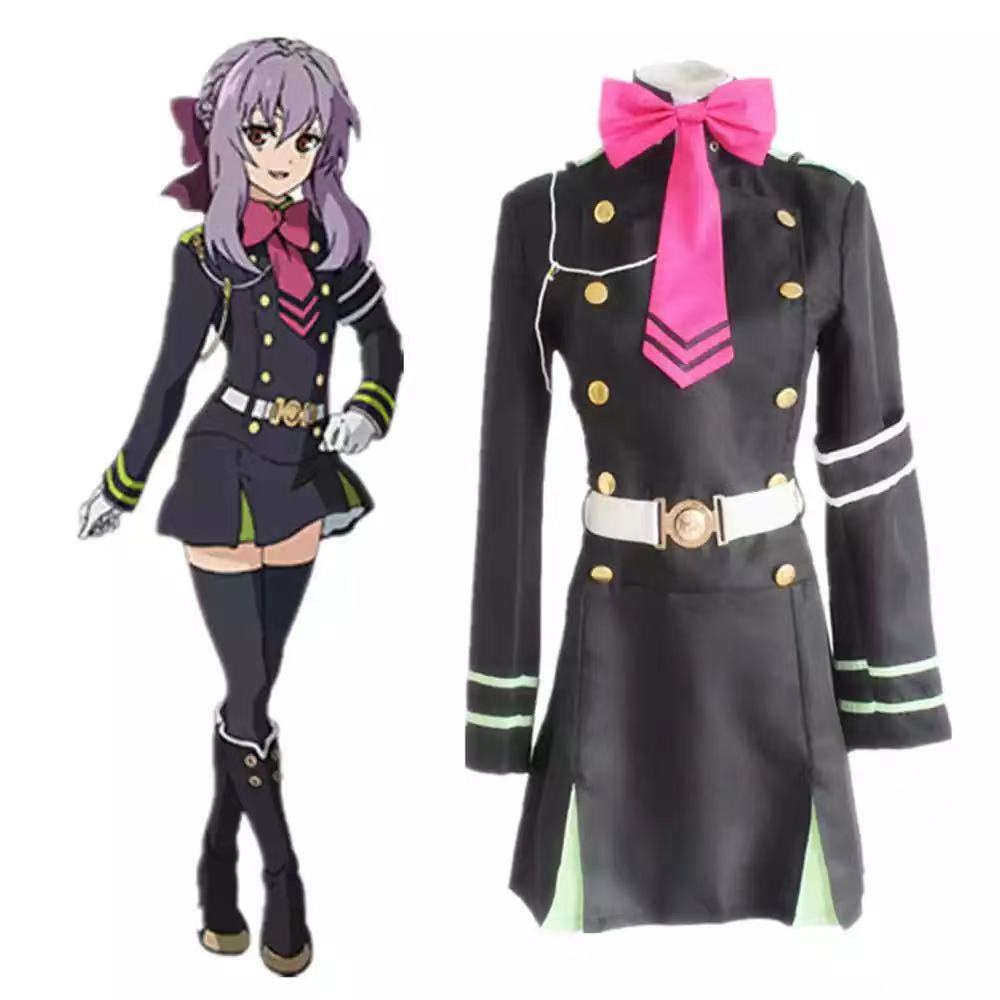 Anime Seraph Of The End Owari no Seraph Hiiragi Shinoa Cosplay Costumes Full Set Uniform