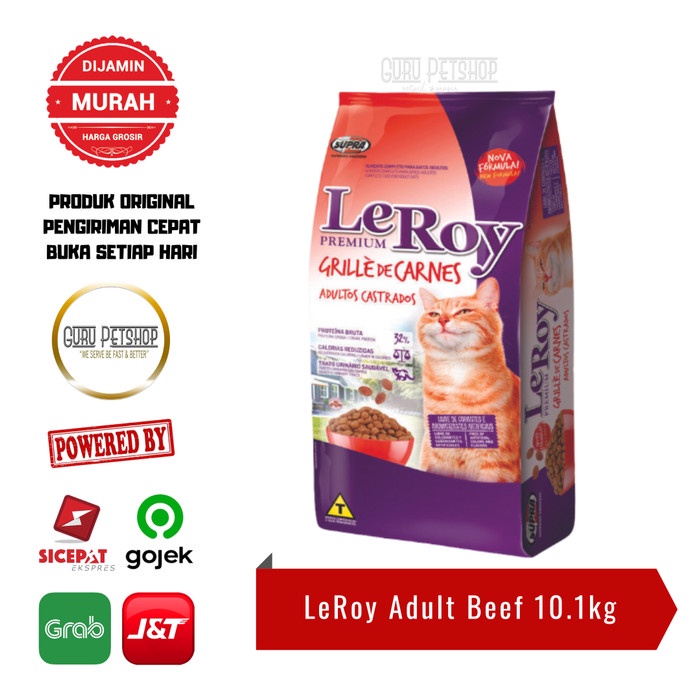 Makanan Kucing LeRoy Adult Beef Grill 10kg Leroy Grille deCarnes Adult