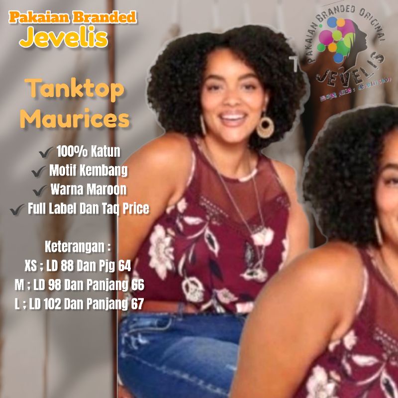 Tanktop Cewek Motif Kembang Merek Maurices Pakaian Branded Original Murah