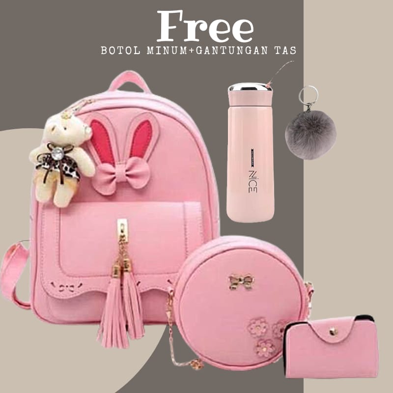 TASMURAH30_ FUNNYCAY Backpack fashion korea Pita Kuping Terfavorit