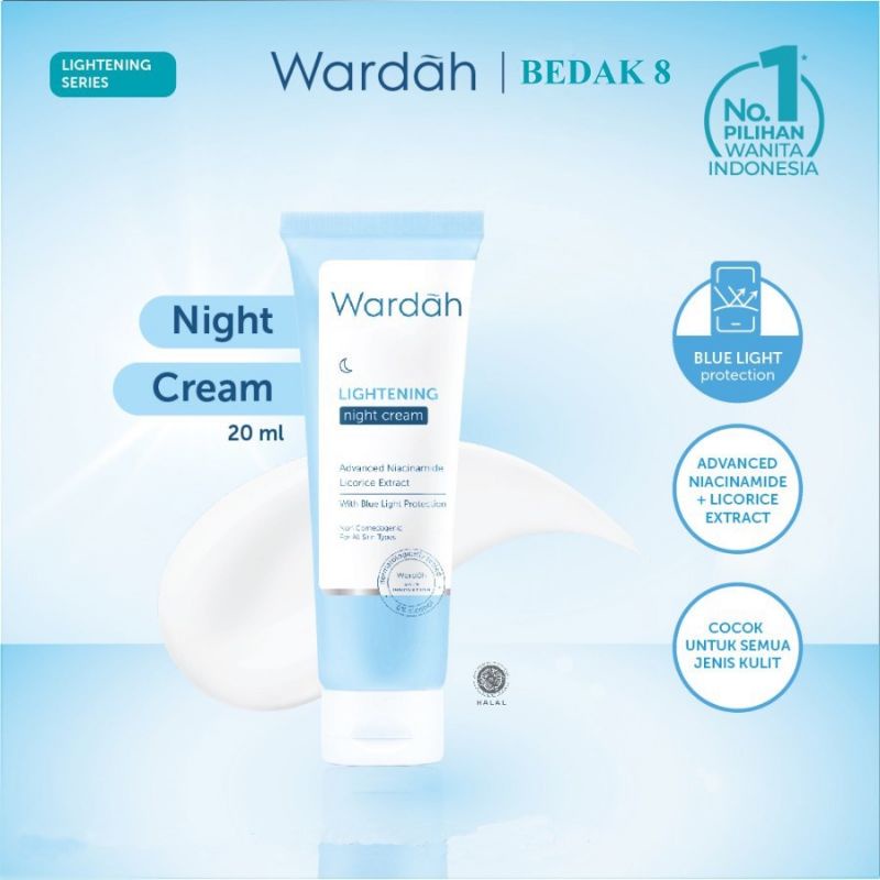 Wardah Lightening Day Cream Advanced Niacinamide 20ml | Night cream Advanced Niacinamide 20ml | Face Mist 60ml