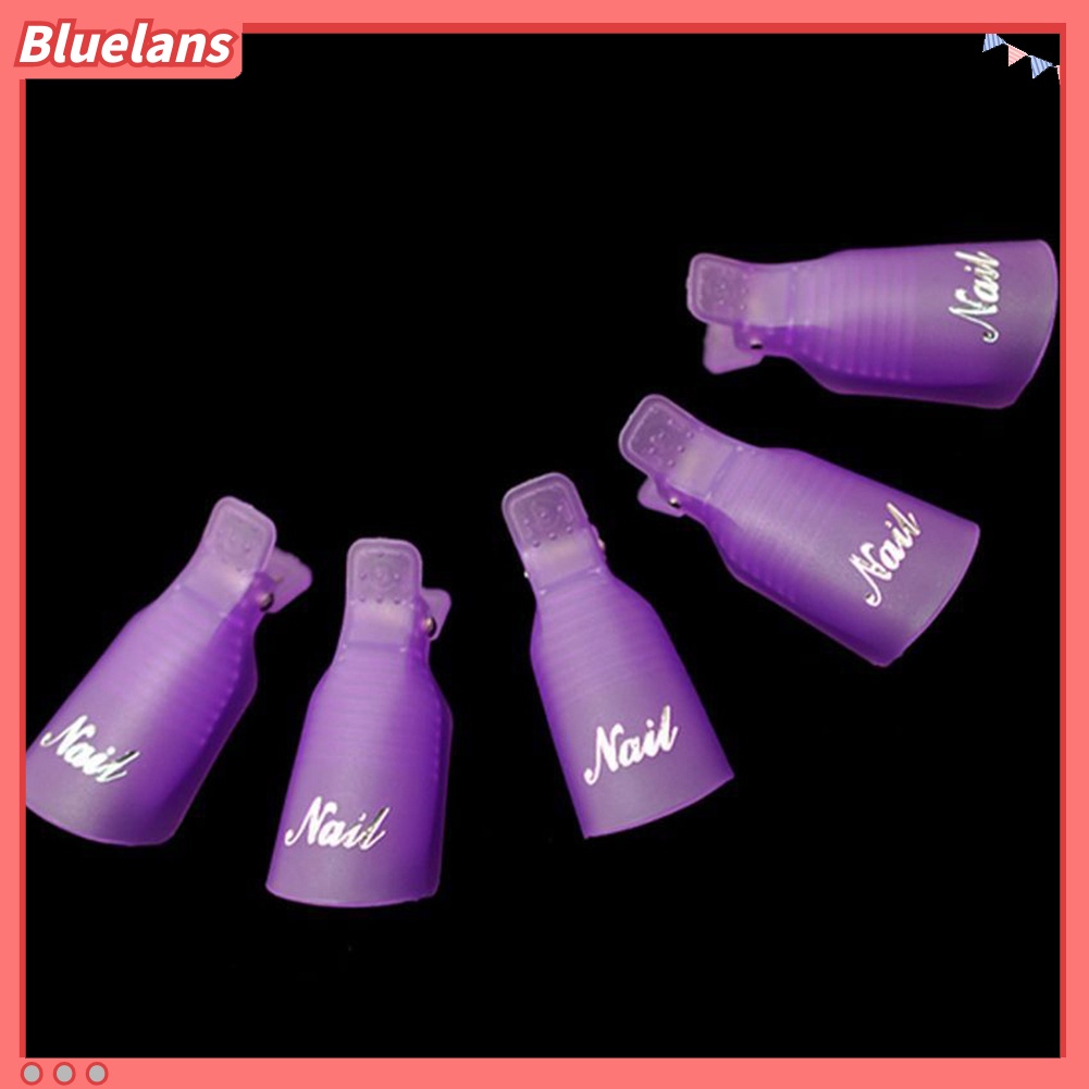 Bluelans 10Pcs Klip Cap Soak Off Penghilang Kutek UV Gel Bahan Plastik Untuk Manicure