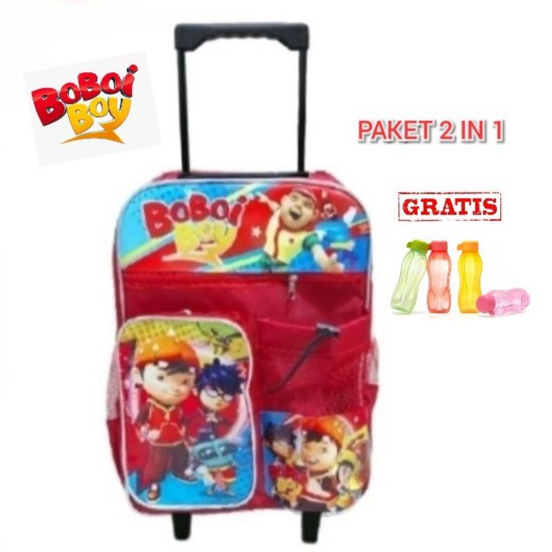 Tas Paud Tk Sd Trolley Motif Karakter Tass Skolah Model Lucu Thas Troly Anaj Prempuan Ransel Roda Bo