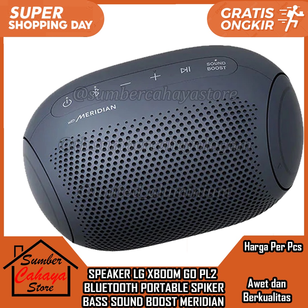 SPEAKER BLUETOOTH PORTABLE LG XBOOM GO PL2 BASS FM RADIO TF MINI WIRELESS MUSIK BOX SPIKER MERIDIAN 