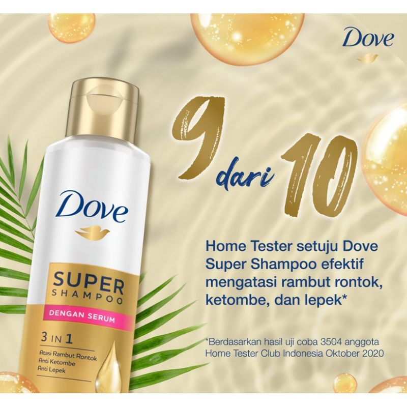 Dove Super Shampoo 125ml 3 in 1 Hair Serum Anti Rontok Lepek Ketombe Shampo 125 ml