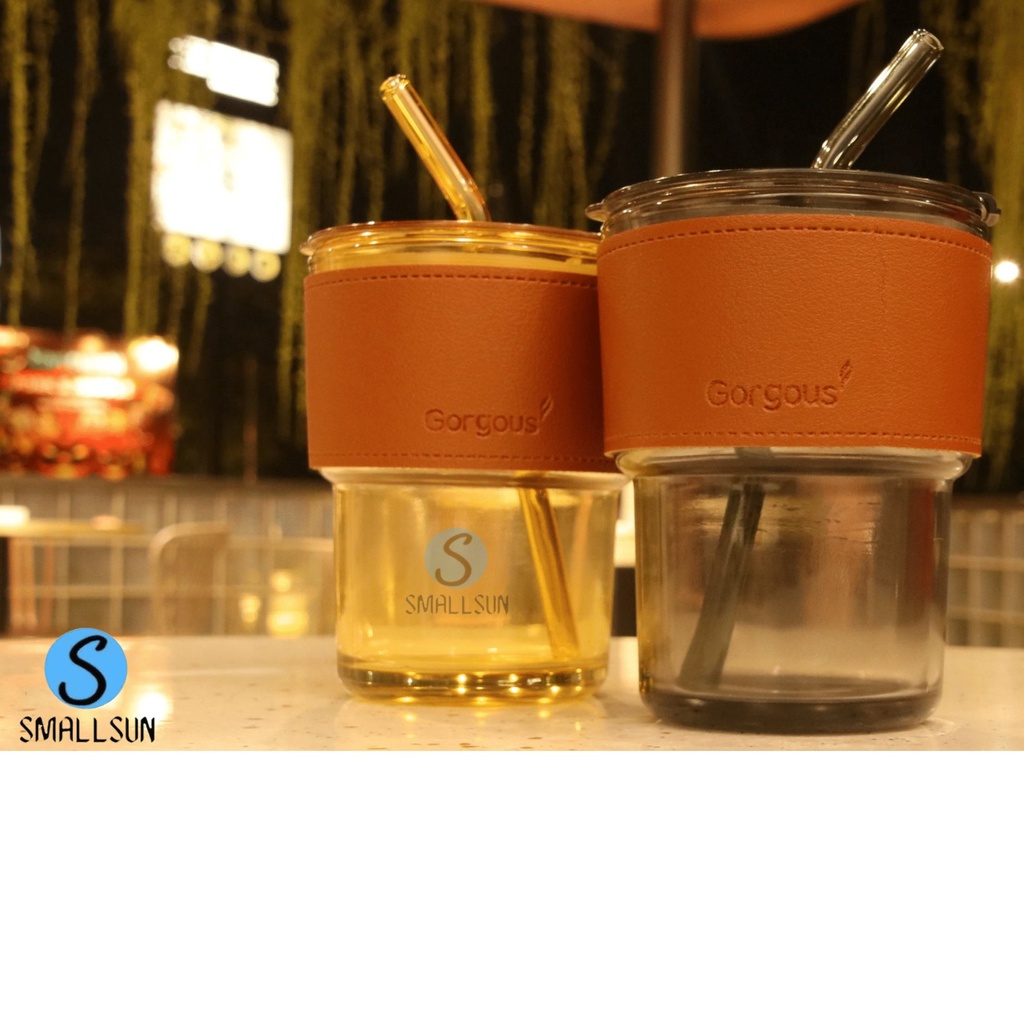 Gelas Sedotan 420ml Glass Kopi Tumbler Kaca Milk Cup bz2001