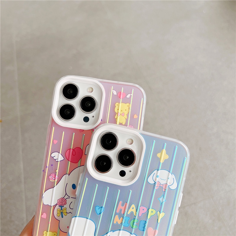 Soft Case Desain Kartun Anjing Cinnamoroll BabyCinnamoroll Laser Berkilau Untuk IPhone 14 13 12 11 Pro Max