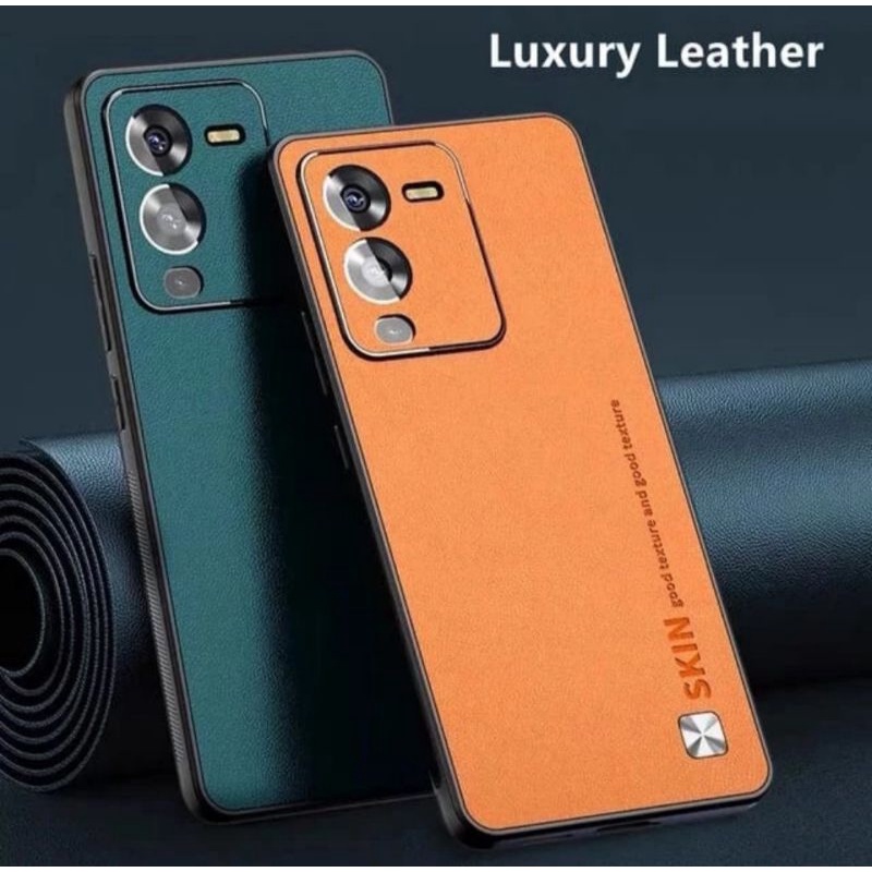 Original Soft Case Vivo V25 5G V25 Pro Case Vegan Leather Ultra Thin Casing Cover Camera Full Protec