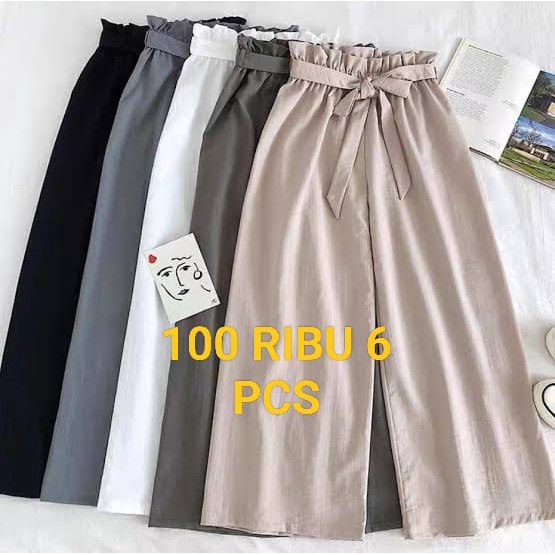 Celana Kulot Ribon Tali Pita 100 Ribu 6 PCS