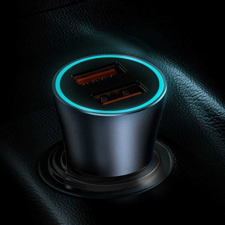 Baseus Golden Contactor Pro Car Charger Mobil 2 USB QC 40 W - CCJD-A03 ( Al-Yusi )