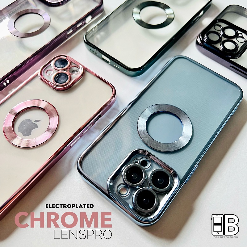 Casing CHROME Electroplated Case SQUARE EDGE Metalik untuk ip X XR XS 11 12 13 14 PRO MAX