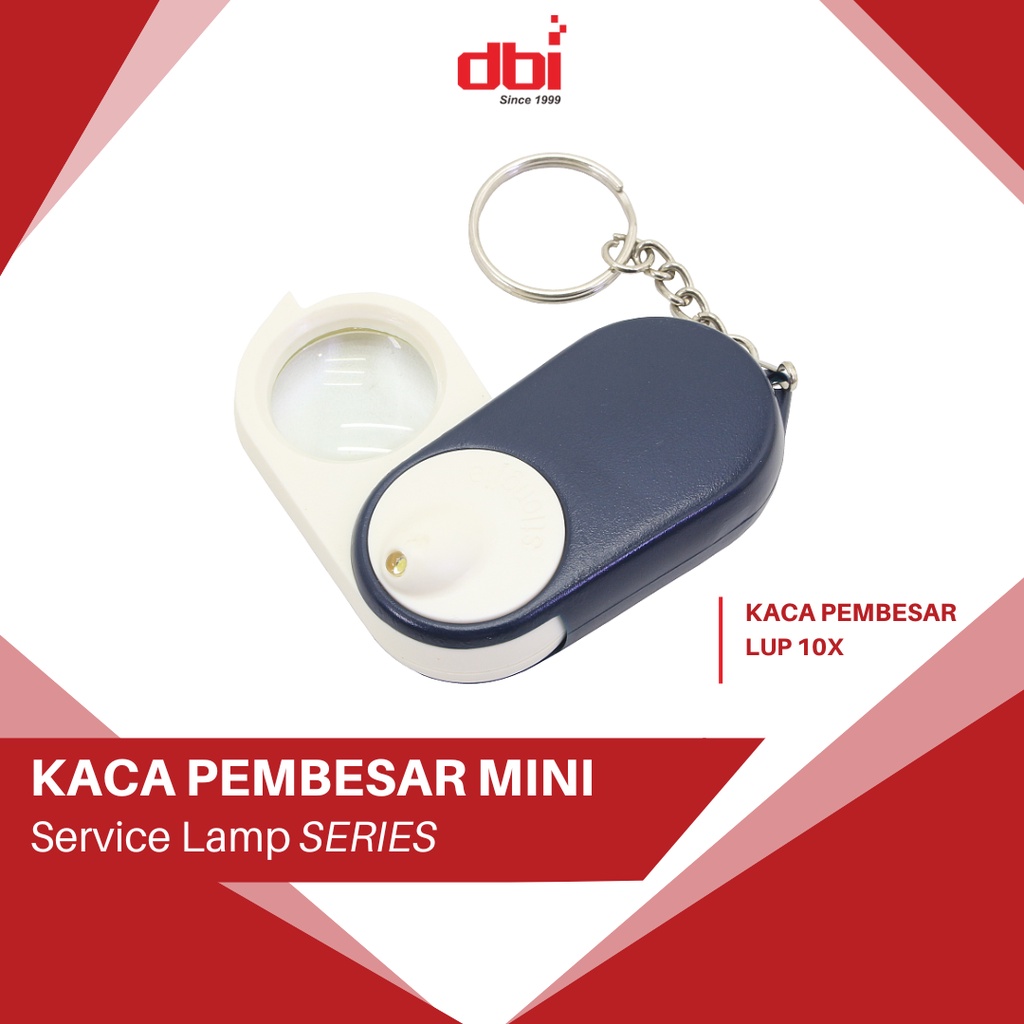 KACA PEMBESAR + LAMPU LED MINI 10X (GANT. KUNCI)