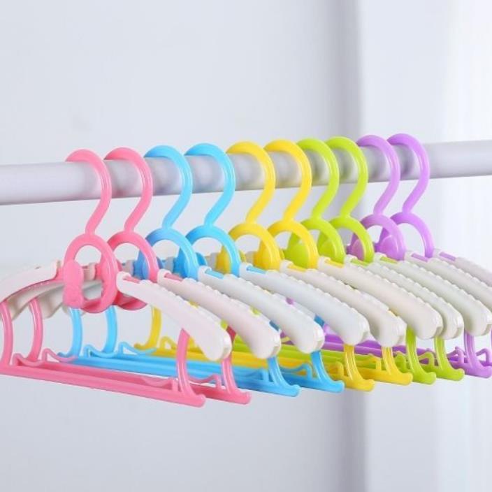 AVVET Hanger Plastik Karakter Gantungan Baju Anak Warna Pastel Lucu Adjustable Baby Hangers Clothes Murah Import