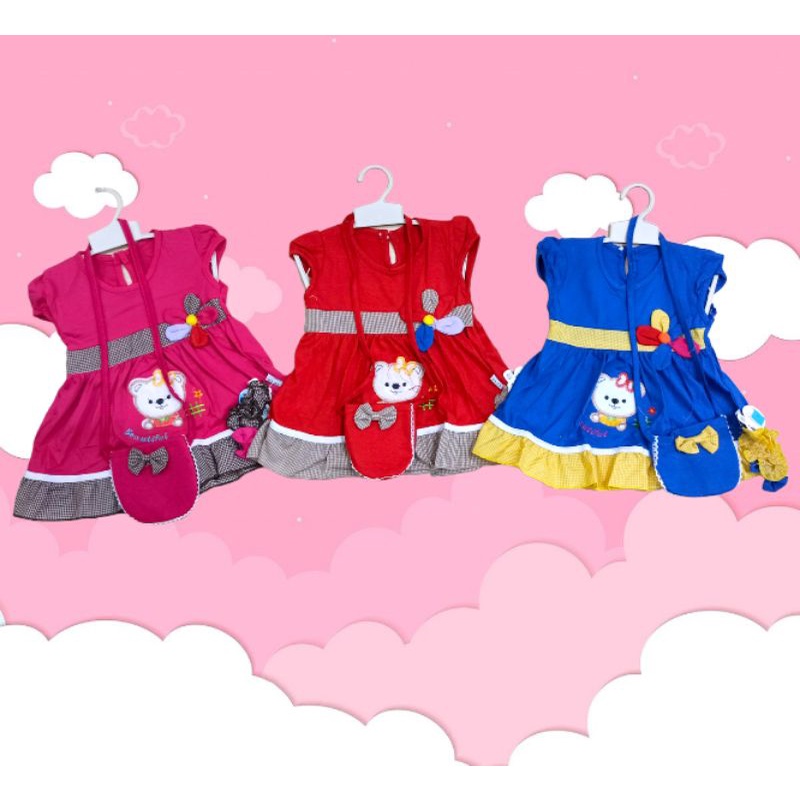 Set dres bayi baju bayi perempuan tas+bando mom's gift