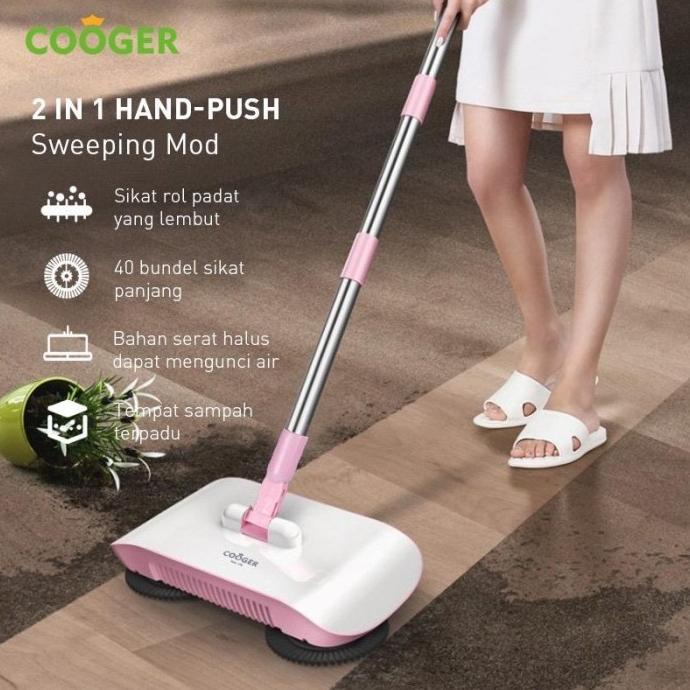 Cooger Sapu Pembersih Lantai Otomatis Dapat Berputar 180 Derajat