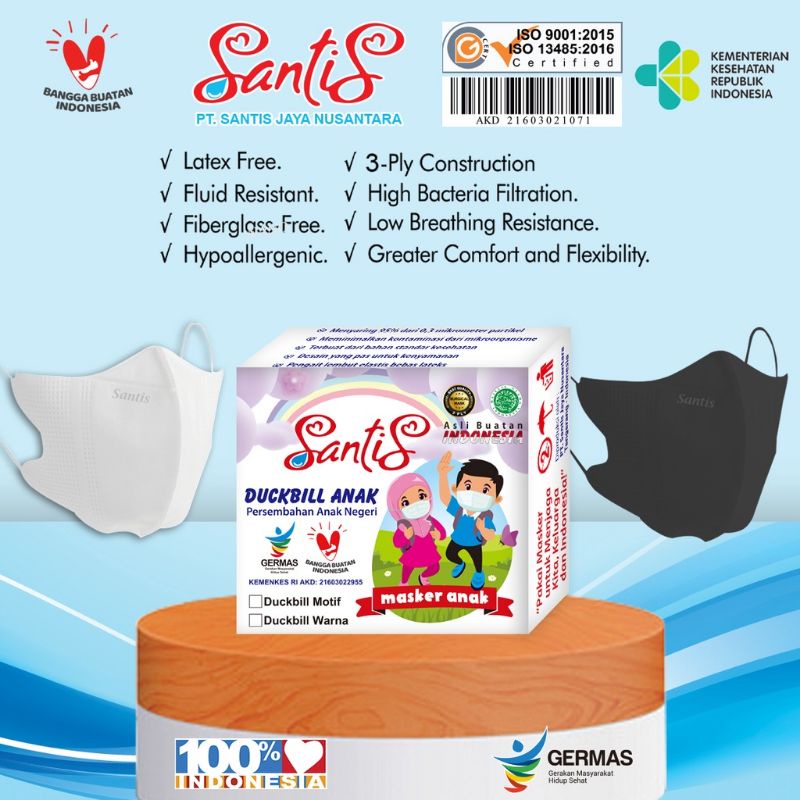 Masker MEDIS Dukcapil Anak 3 ply SANTIS