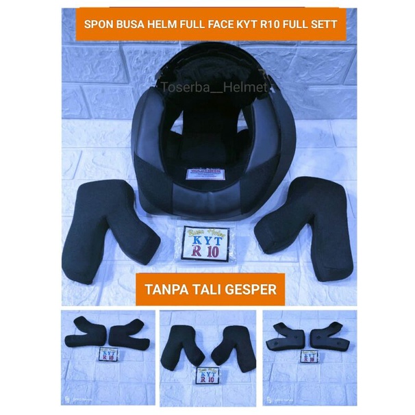 Busa Helm Kyt Full Face R10 R 10 Fullset Kancing Plastik Tanpa Tali