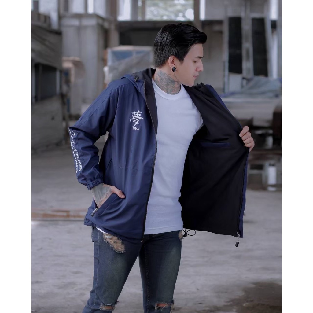 The Bojiel - Jaket Pria Jaket Parasut Jaket Outdoor Mountain Jaket Distro Jaket Casual Navy