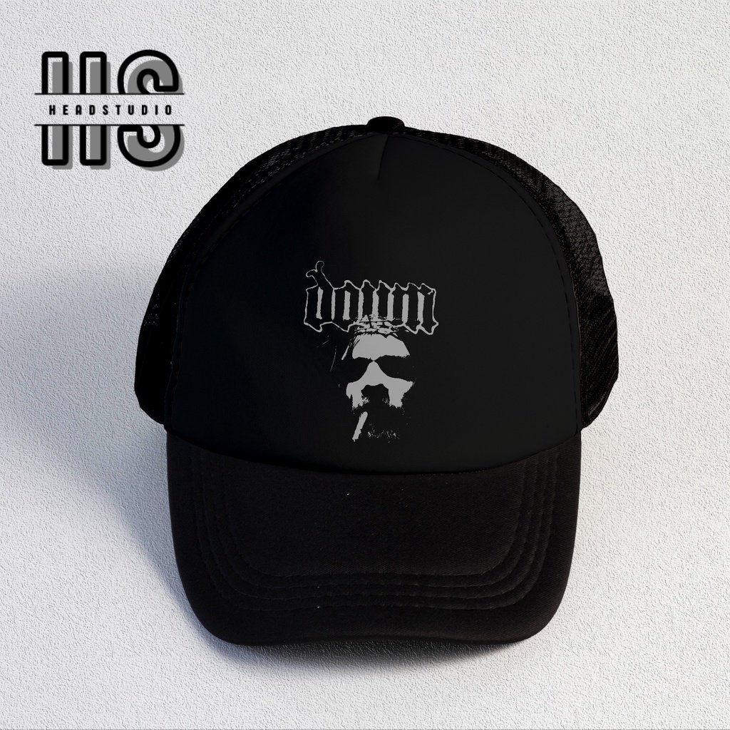 Down | Trucker Hat Best Seller | Topi Pria | Topi | Trucker | Topi Band | Baseball | Band | Topi Jaring | Topi Sablon | Head Studio