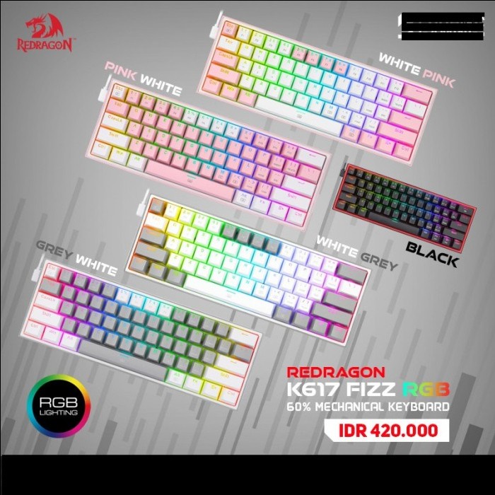 Redragon / Reddragon K617 RGB / K617RGB 60% FIZZ Mechanical Keyboard RGB
