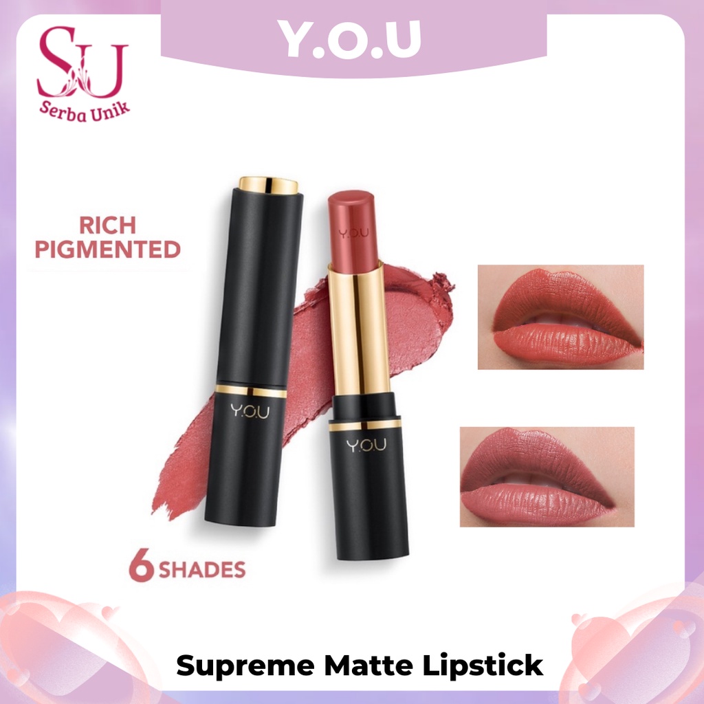 Kosmetik You Basic Collection Supreme Matte lipstick 3.2g (Long-wear Lip Color & Rich Pigmented) | Lipcream lipstick lipstik