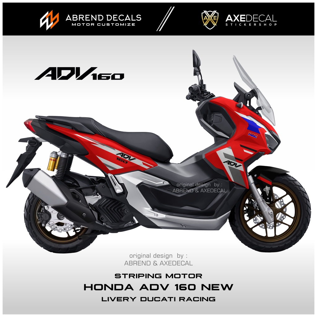 Striping Honda ADV 160 New Livery Ducati Racing Graphic / Stiker Motor ADV Baru Desain Custom / Stoc