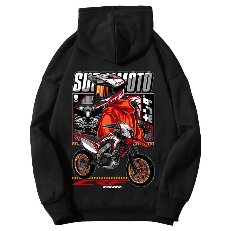 HOODIE MOTOR HONDA CRF 150 WHITE RED SUPERMOTO