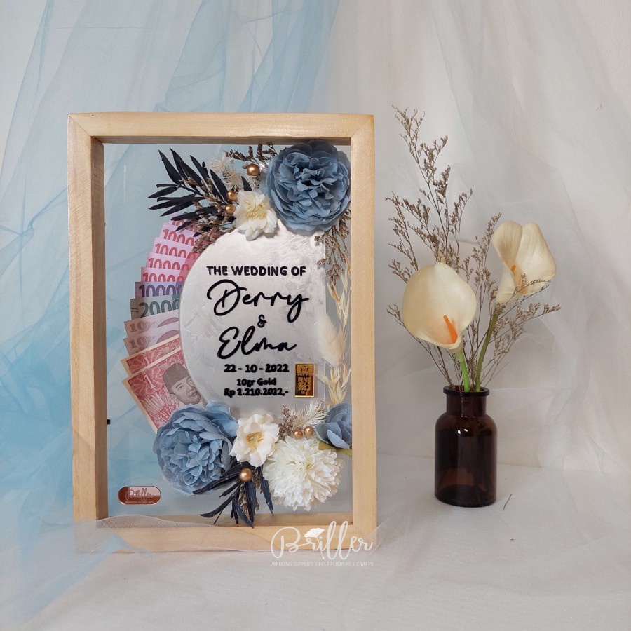 Mahar Frame | Bingkai Mahar Pernihakan Logam Mulia dan Uang - Carissa