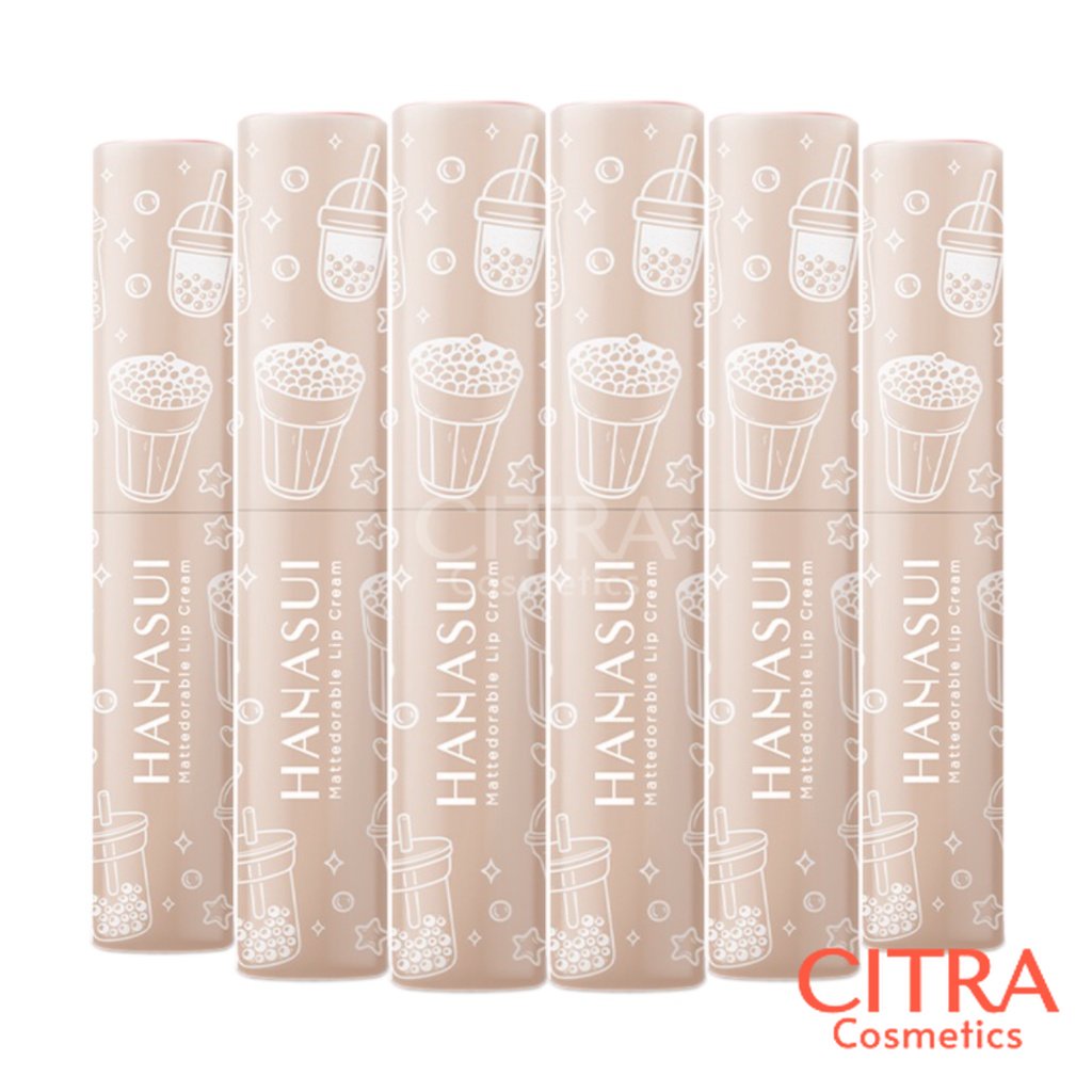 Citra Cosmetik - Hanasui Mattedorable Lip Cream Boba - Kosmetik Bibir Murah Ori Lip Cream Velvet Mat
