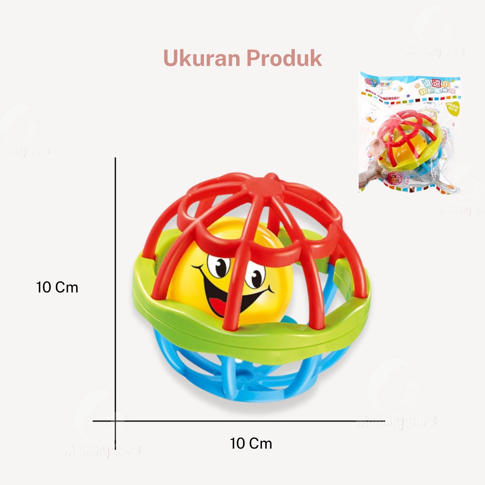 MOMMYCARE MAINAN BAYI BOLA PUTAR RATTLE TEETHER BAHAN PLASTIK LEMBUT DENGAN SUARA KERINCINGAN